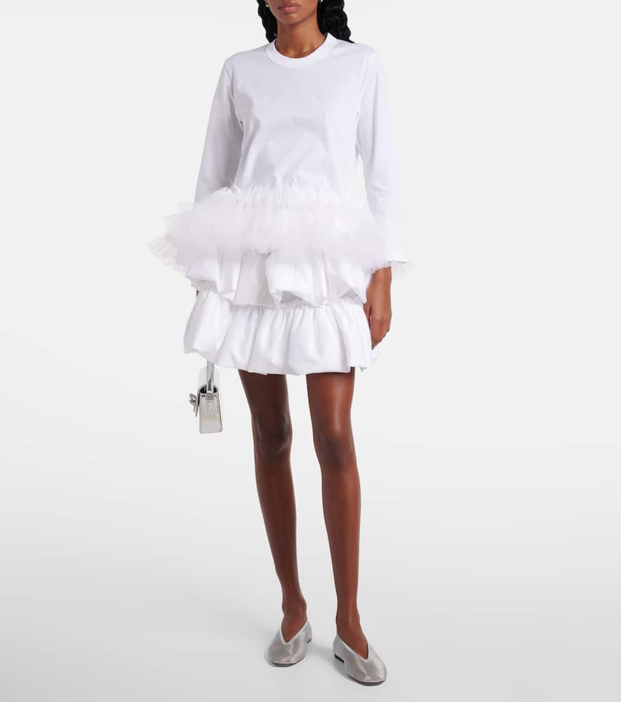 Tiered cotton miniskirt