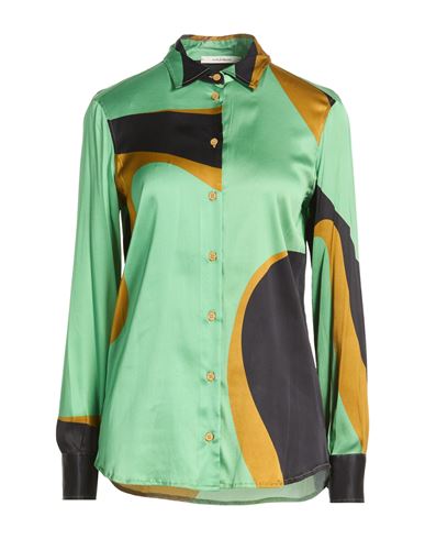 Malìparmi Woman Shirt Sage green Size 6 Silk