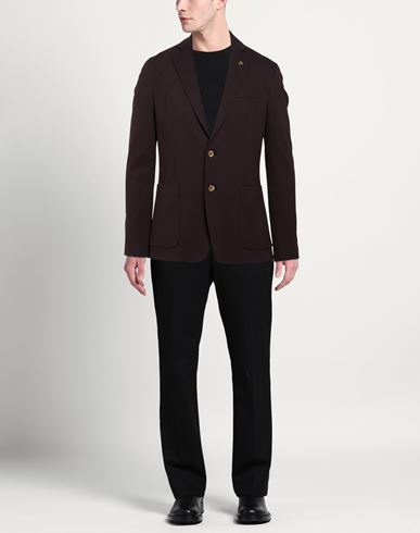 Man Blazer Dark brown Size 40 Viscose, Nylon, Elastane