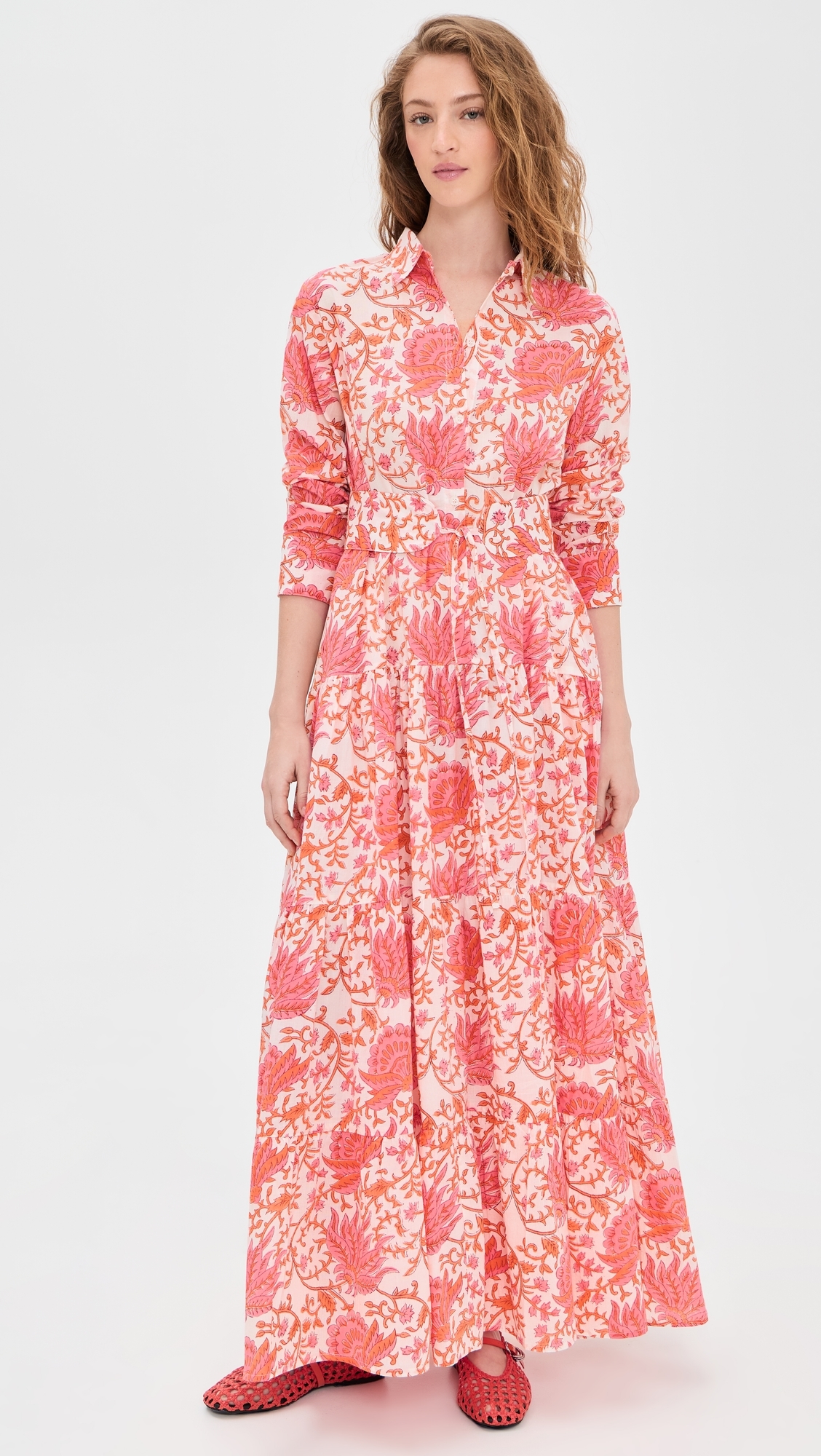 Meredith Floral Dress Coral