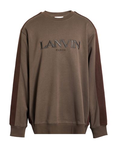 Man Sweatshirt Dark brown Size L Cotton, Polyester, Elastane