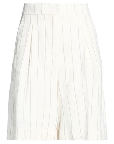 Woman Shorts & Bermuda Shorts Ivory Size 6 Viscose, Linen