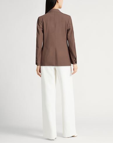 Woman Blazer Khaki Size 2 Polyester, Virgin Wool, Elastane