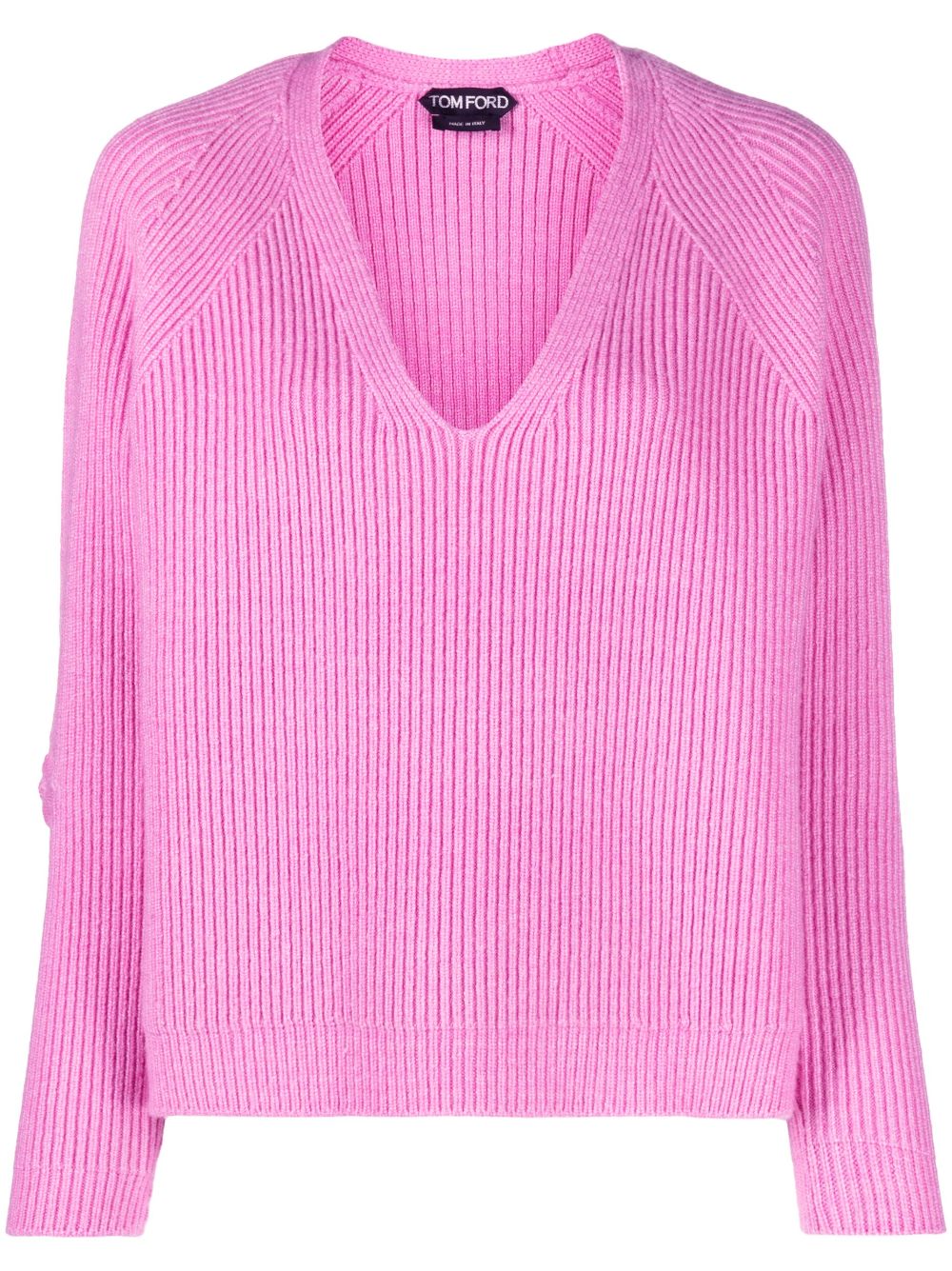 V-neck ribbed jumper - Black