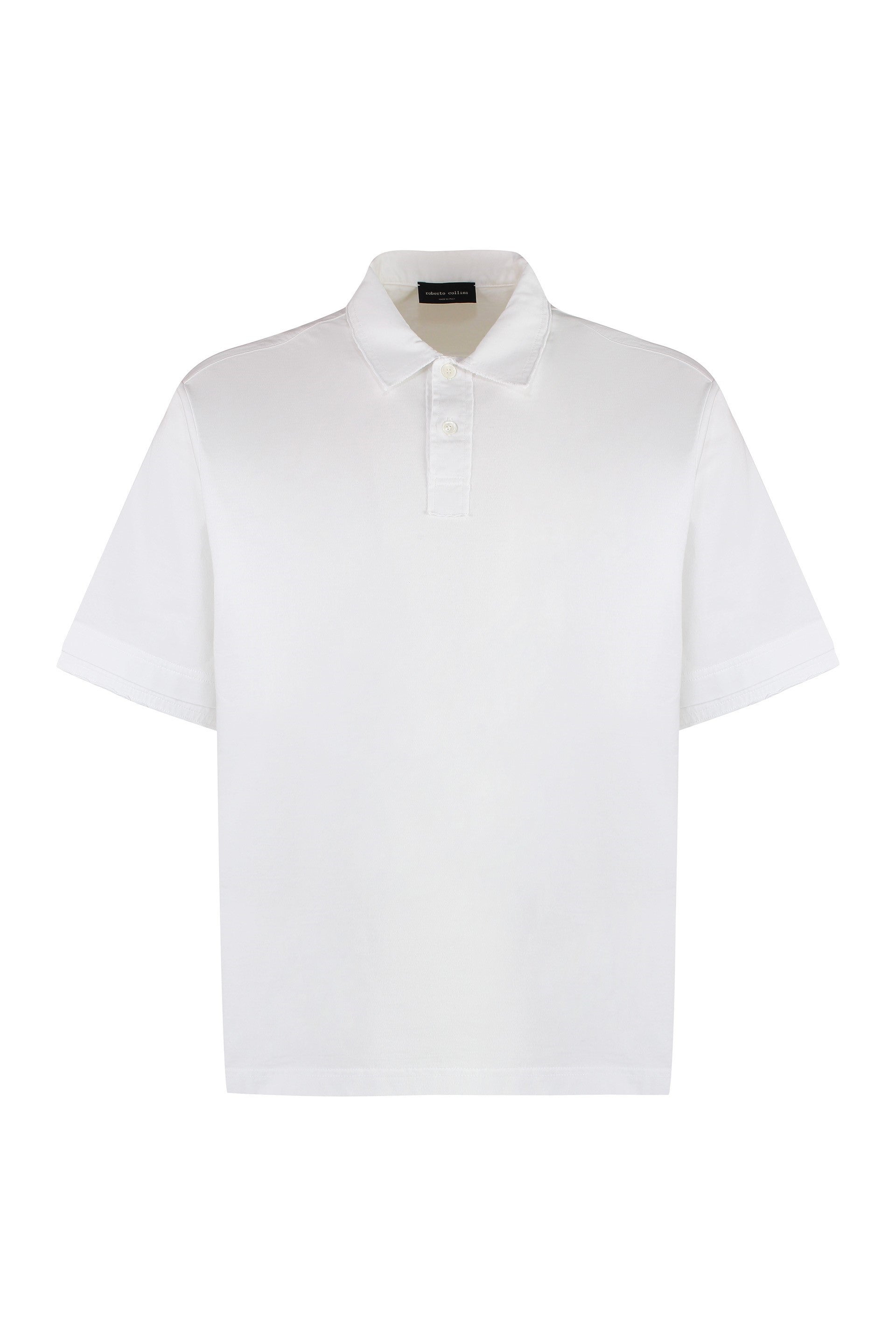 Men's Short Sleeve Cotton Polo Shirt with Side Slits