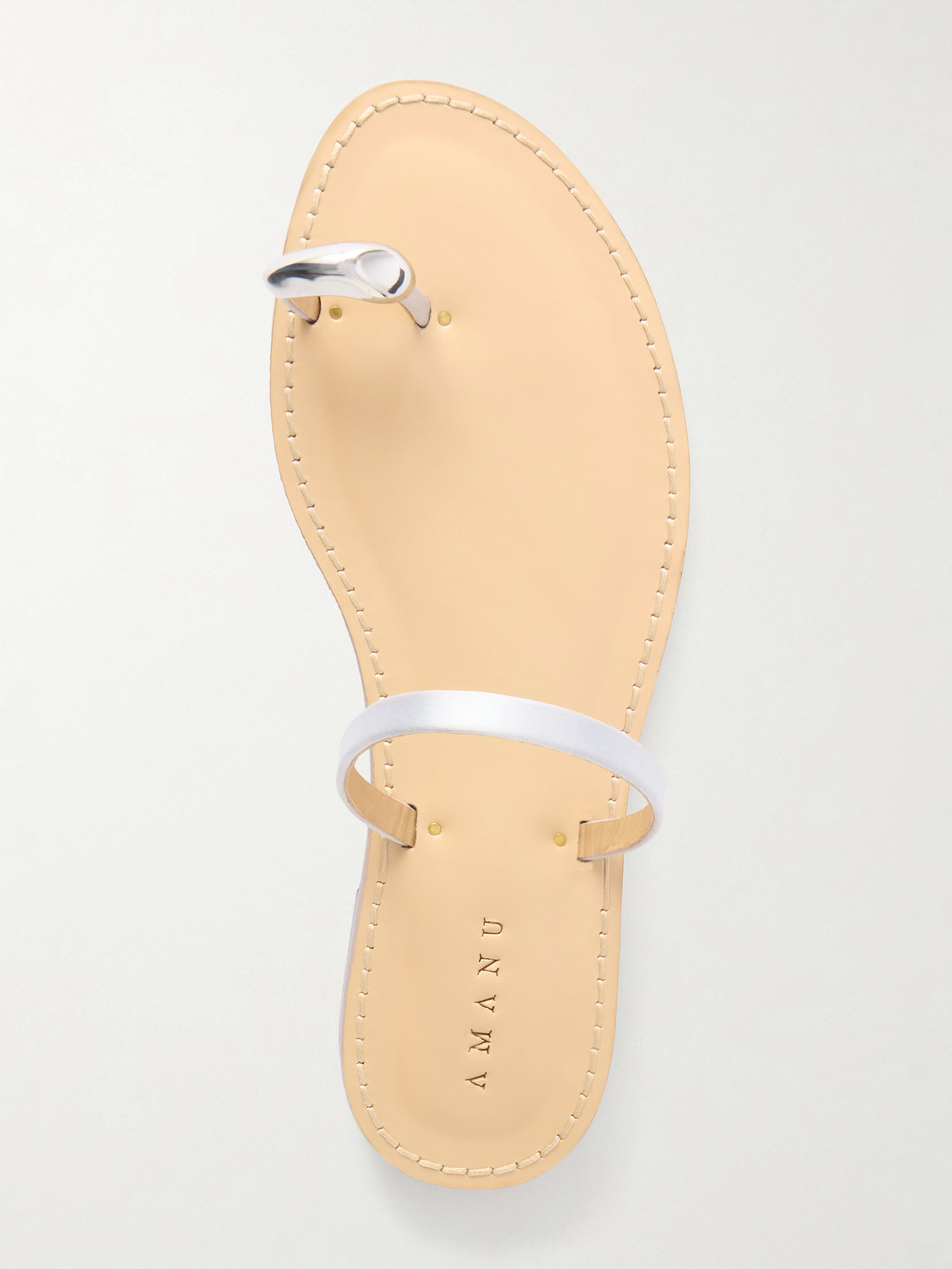 The Kibera Embellished Satin And Leather Sandals - Blue