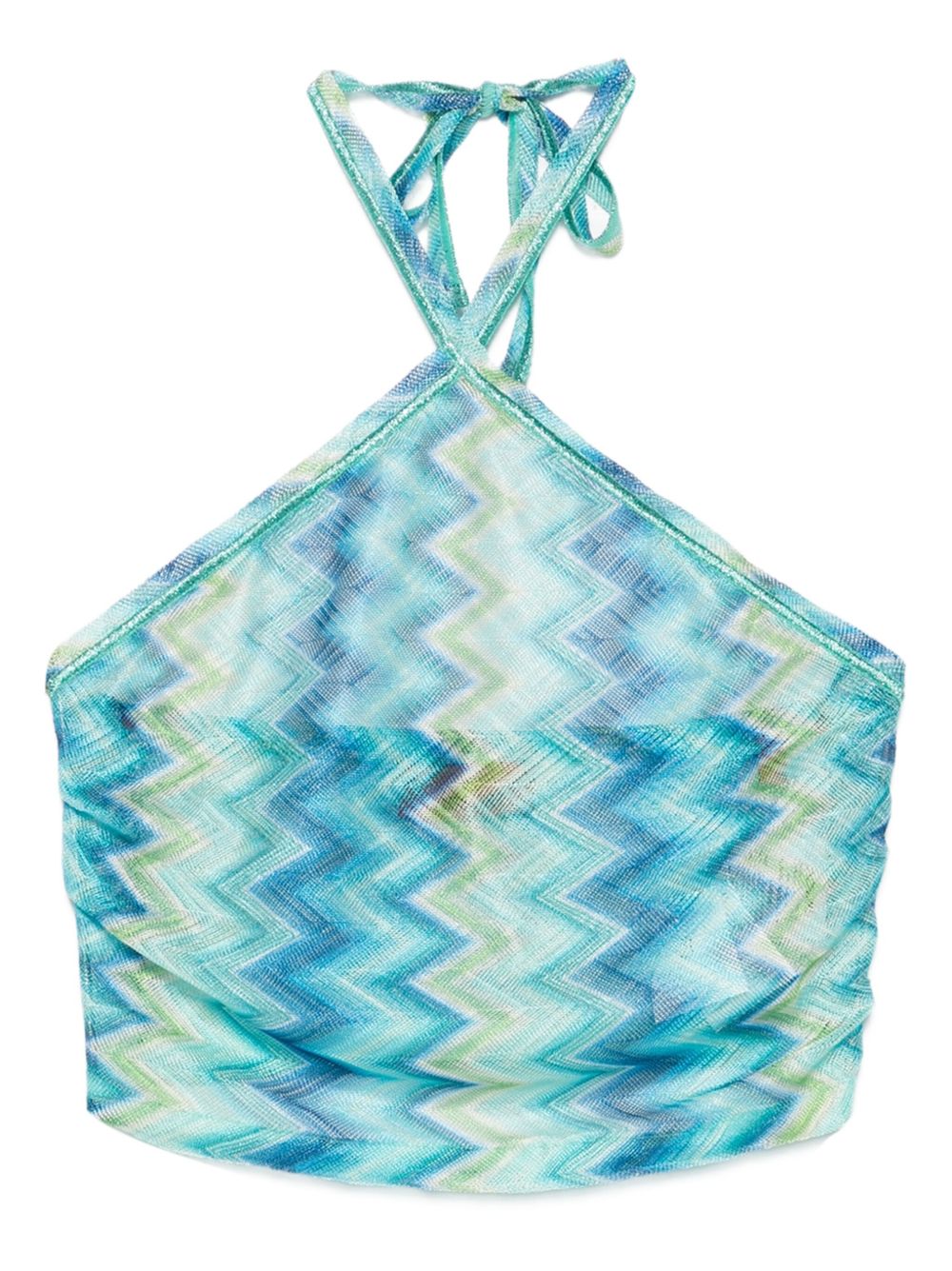 Zigzag-motif top - Blue