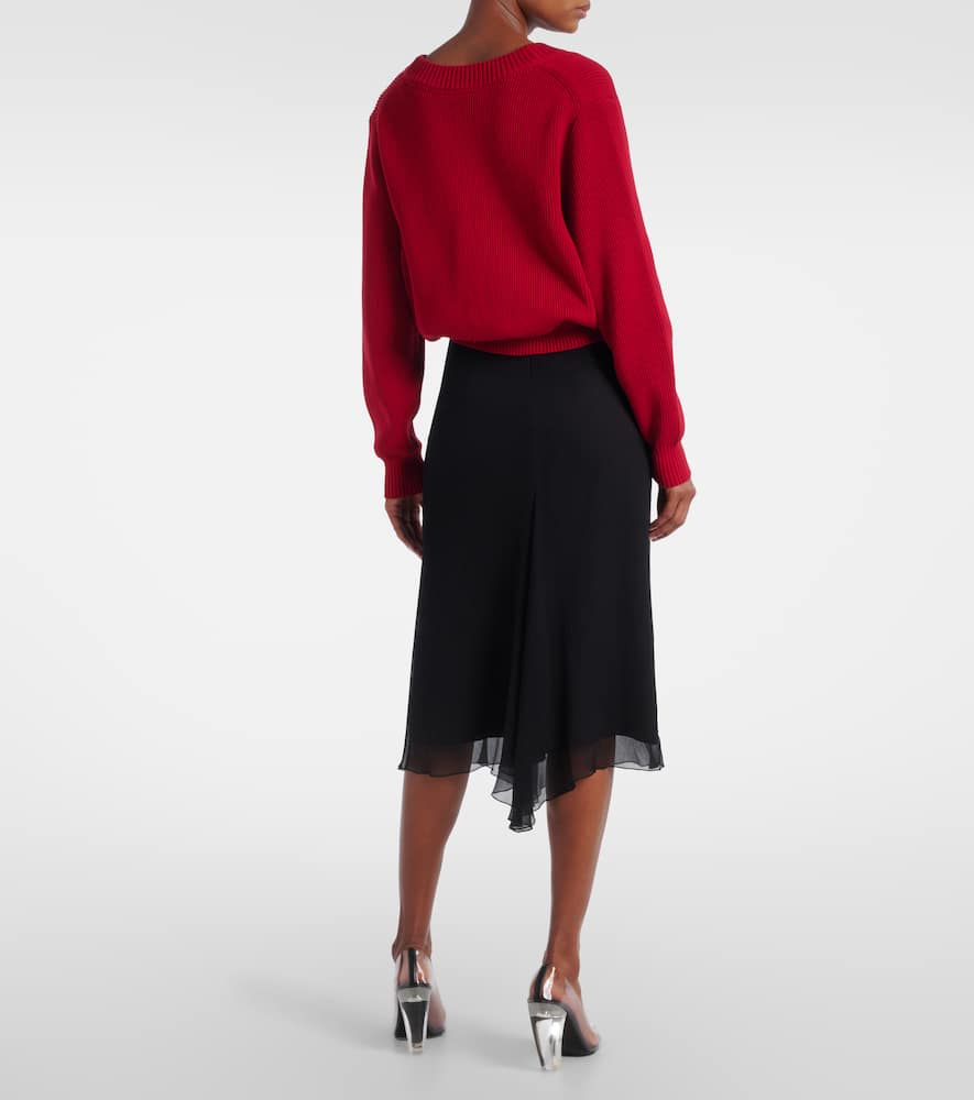 Ribbed-knit cotton and silk-blend sweater