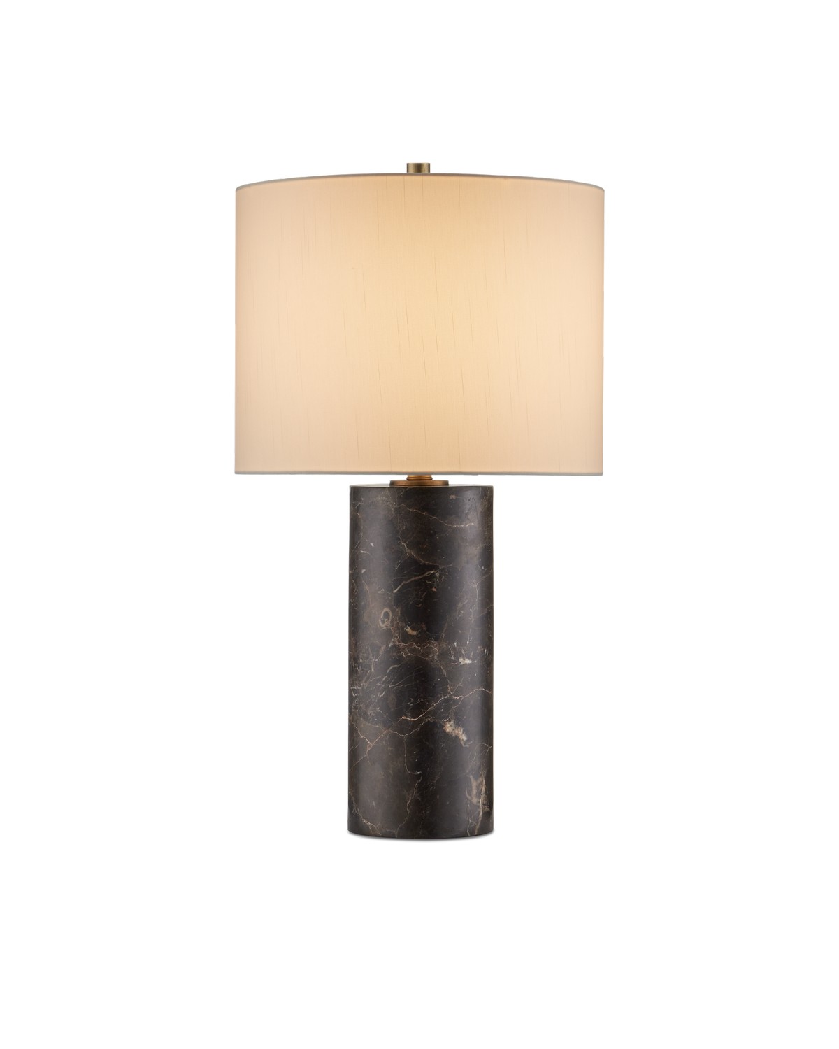Coffee Brown Antique Brass Table Lamp from the Vespera Collection