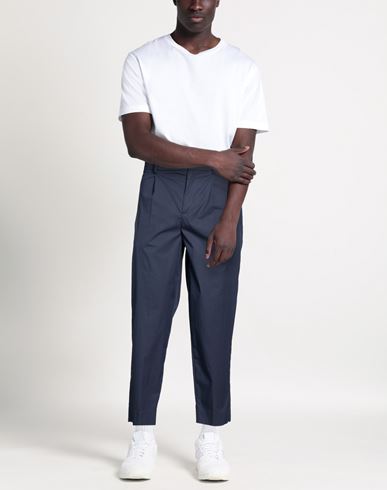 Man Pants Navy Size 34 Cotton, Polyamide, Elastane