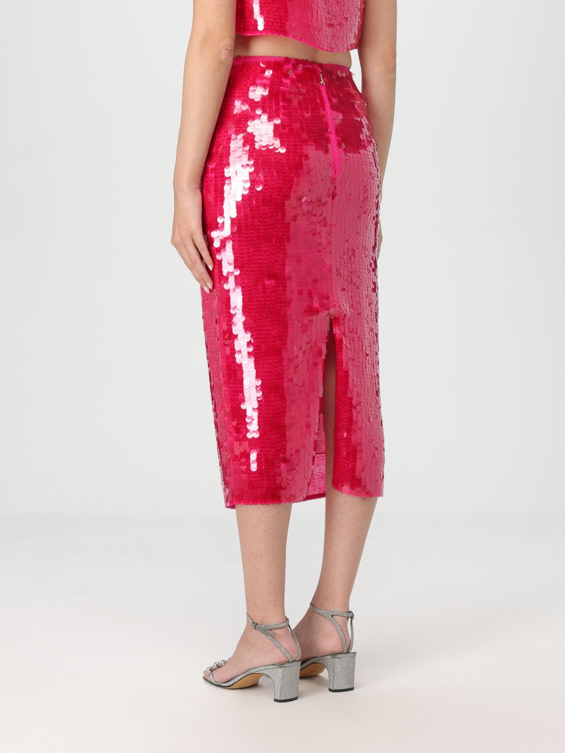 Sequin-embellished midi pencil skirt - Pink