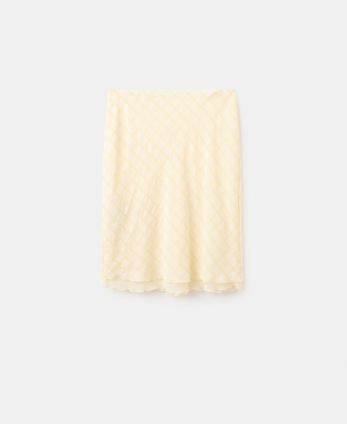 Women's Checked Midi Skirt - Yellow