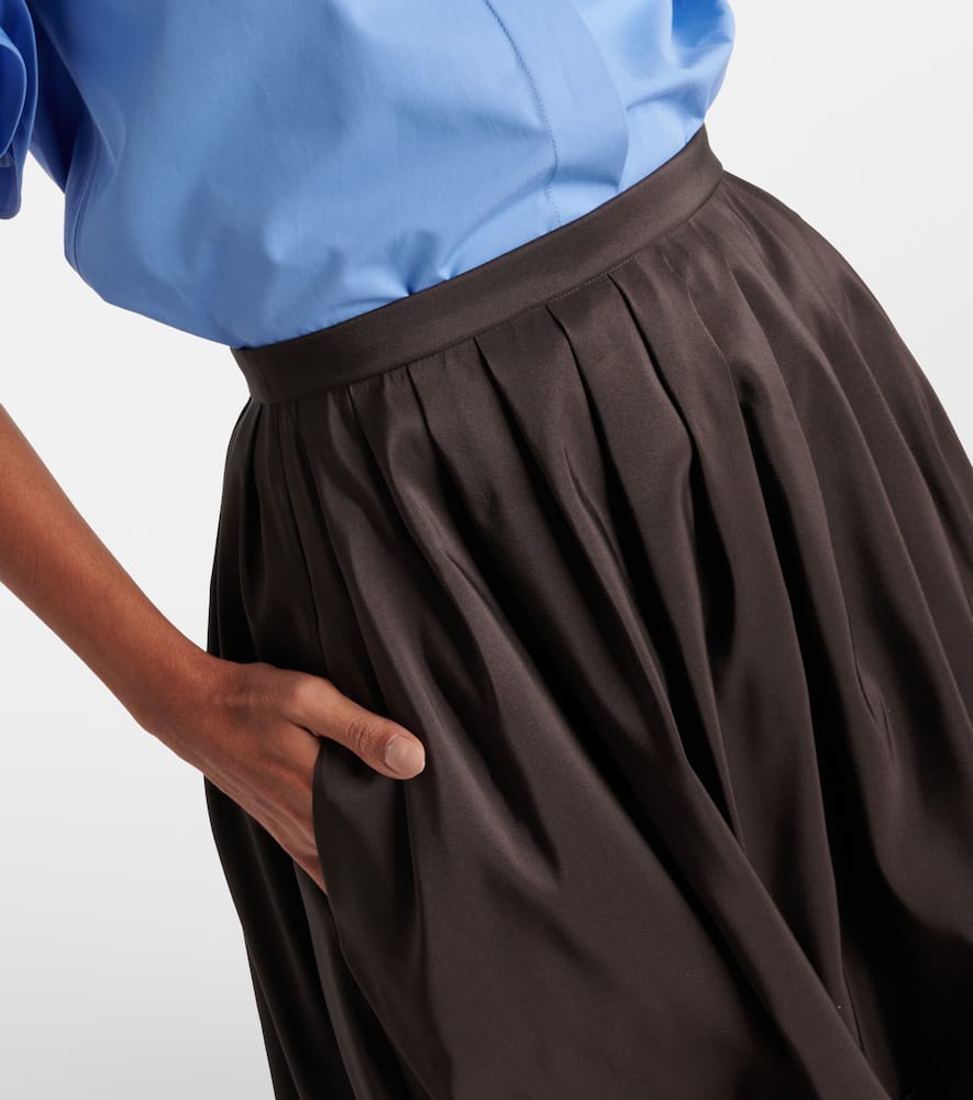 Broderie anglaise silk midi skirt