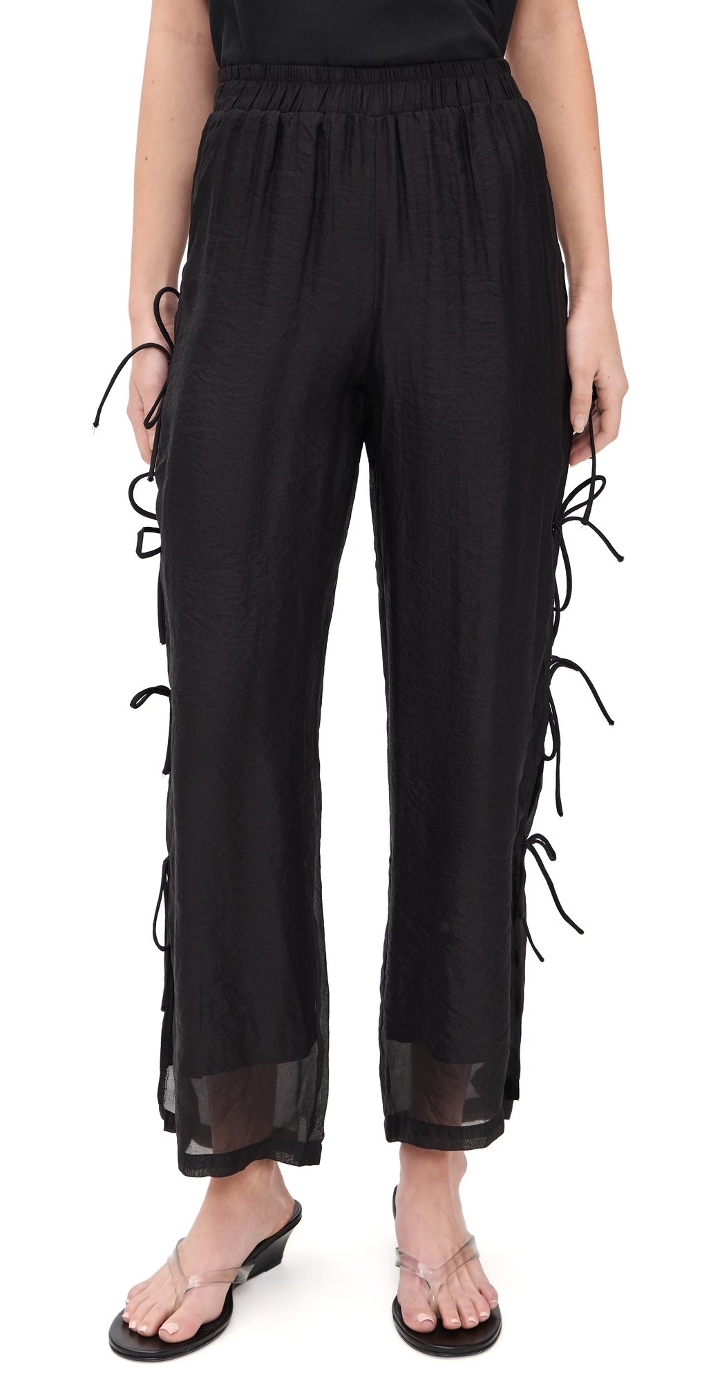 Evelyn Tie Pants Black