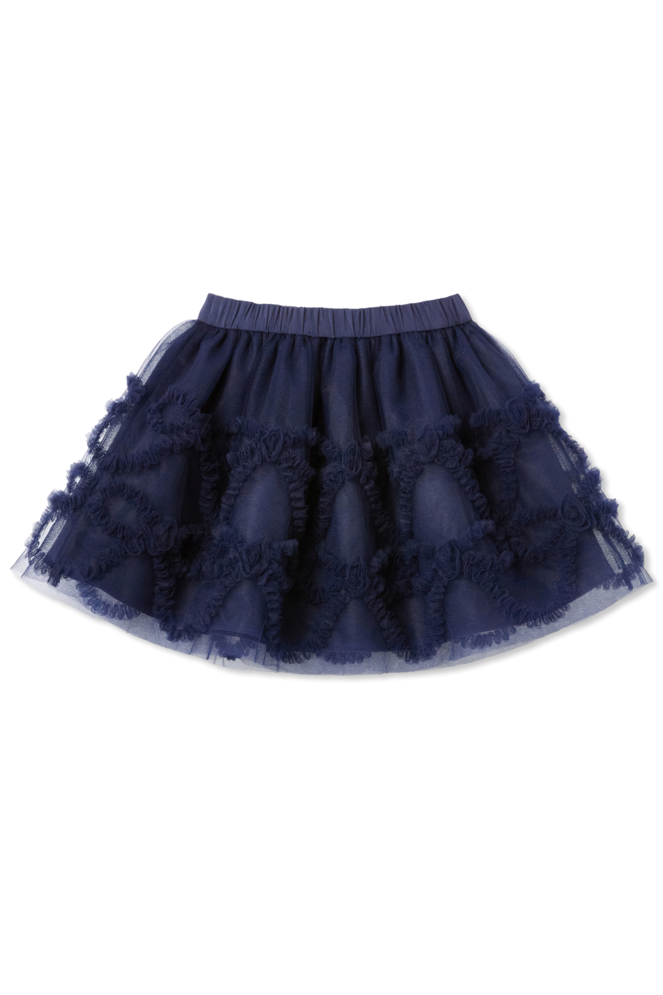 Skirt With Tulle Trim, Unisex, Navy Blue