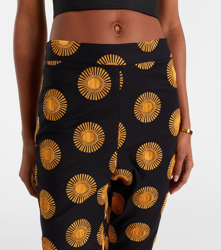Isola printed cotton-blend straight pants