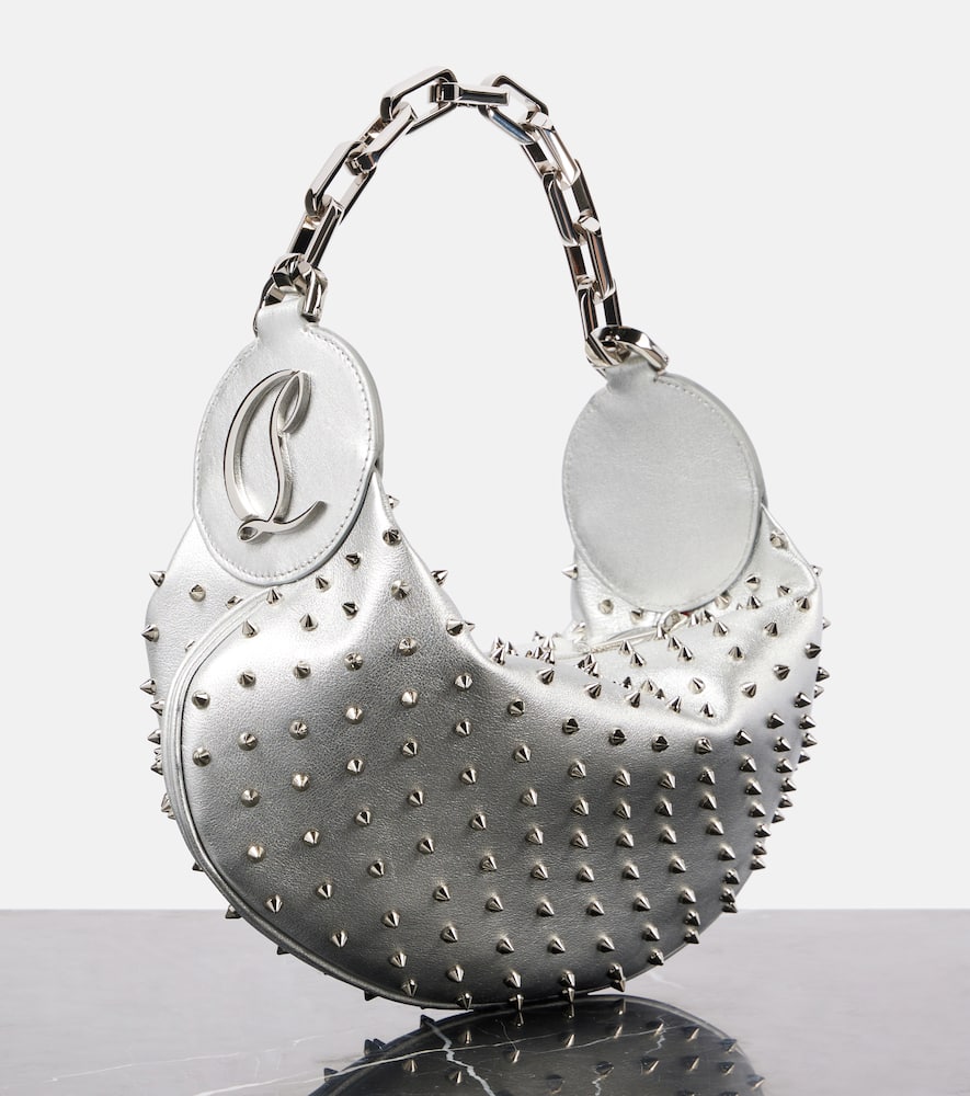 Christian Louboutin Le 54 spiked metallic leather shoulder bag