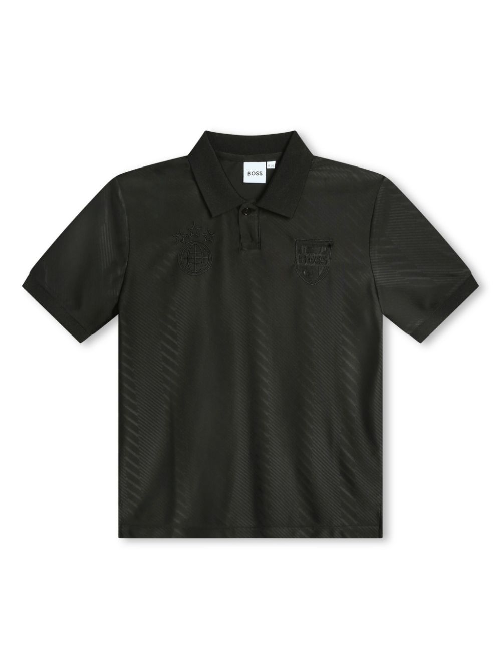 Logo-patch polo shirt - Black