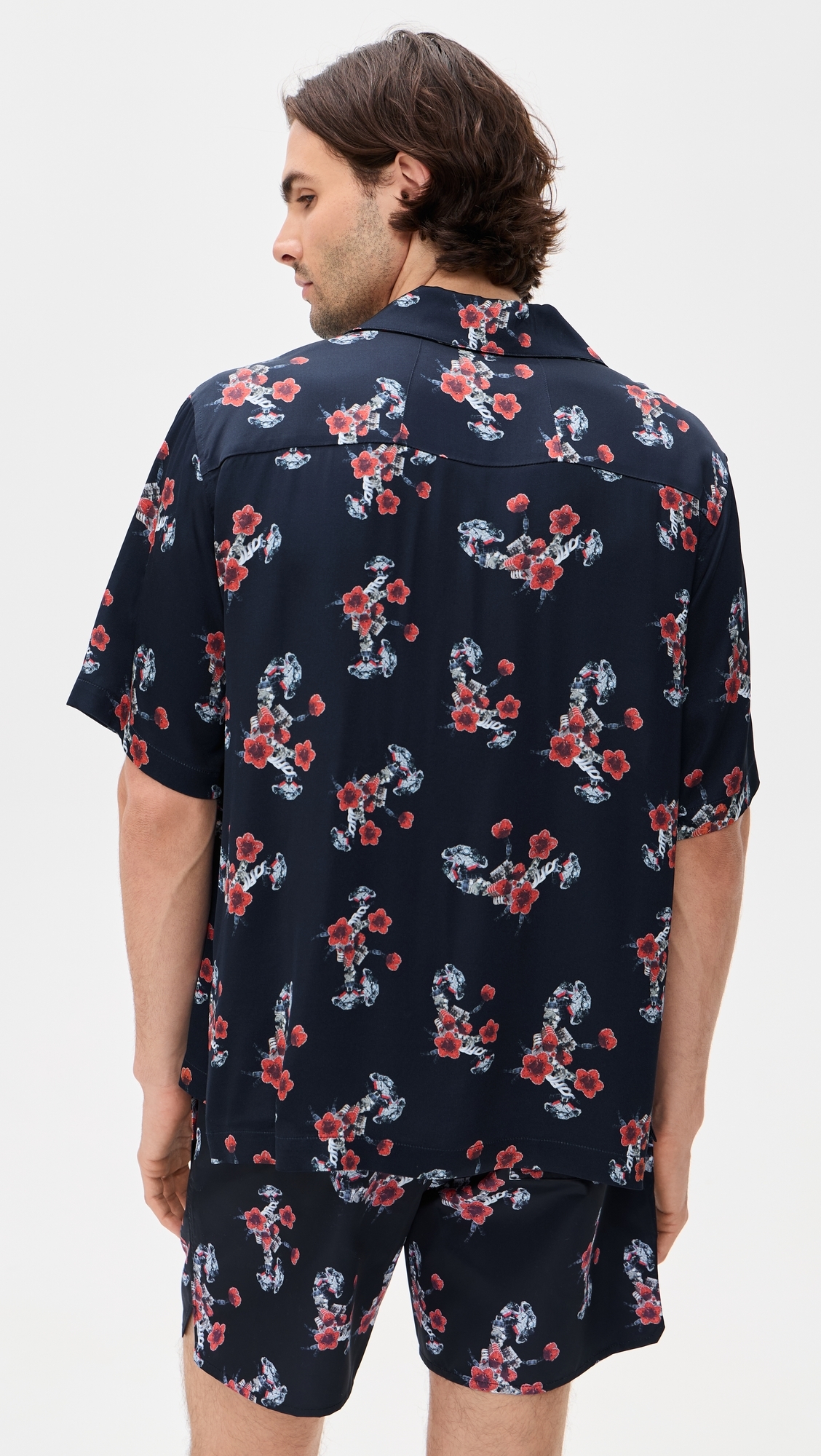Turbo Floral Button Down Shirt Black/Red/Multi