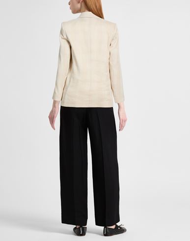 Woman Blazer Beige Size 10 Polyester, Linen, Viscose, Elastane