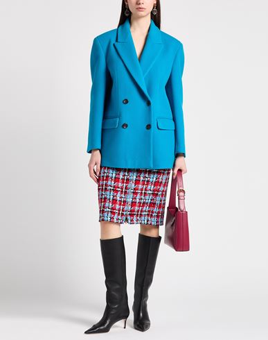 Woman Coat Turquoise Size 4 Virgin Wool