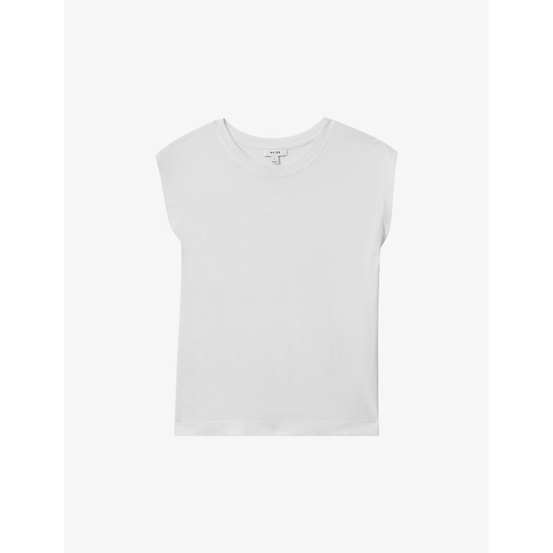 Womens White Morgan Capped-sleeve Cotton T-shirt