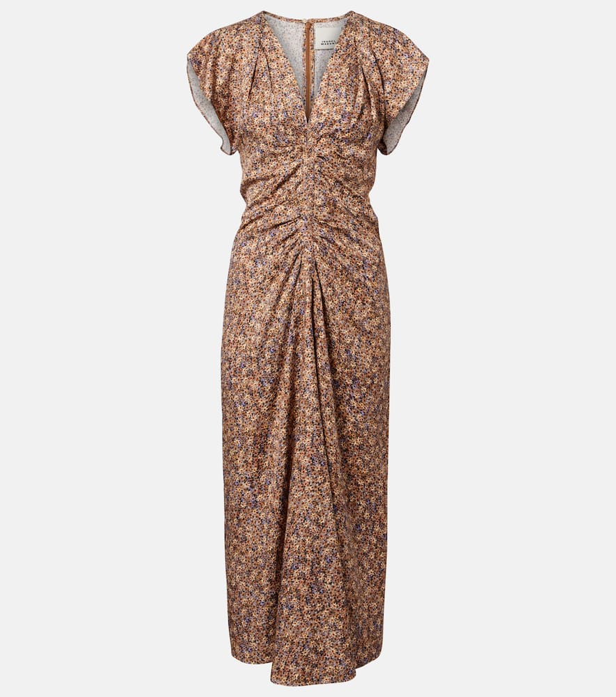 Lyndsay floral gathered midi dress