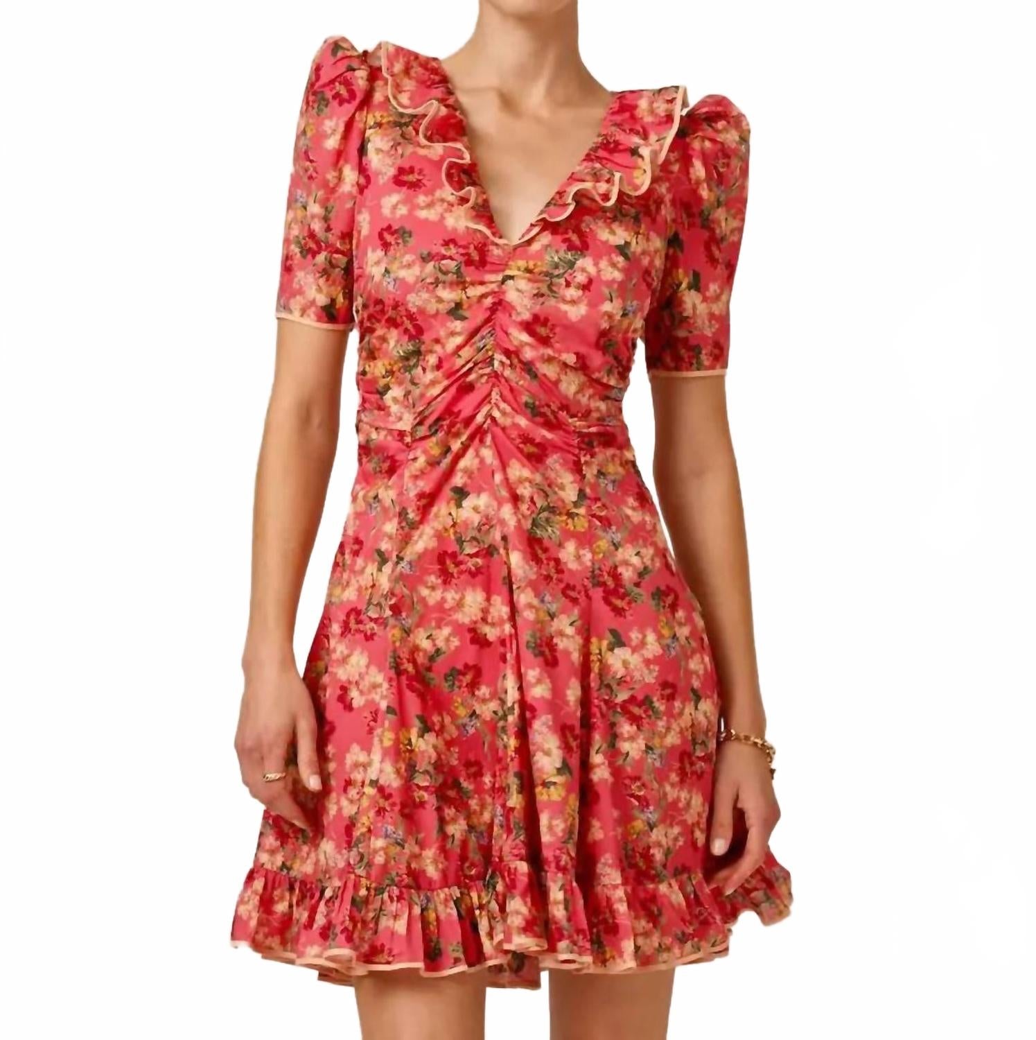 Cotton Party Mini Dress In Crush
