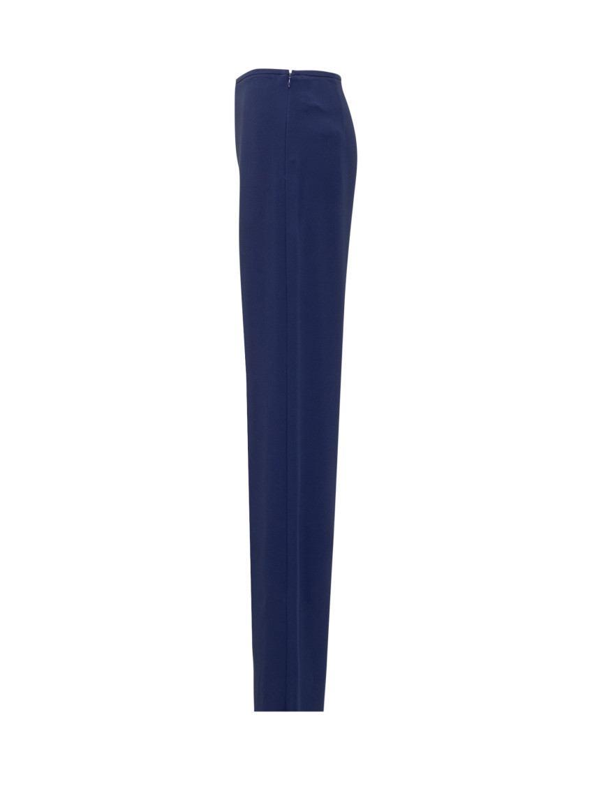 Blue Relaxed Flat Front Pants