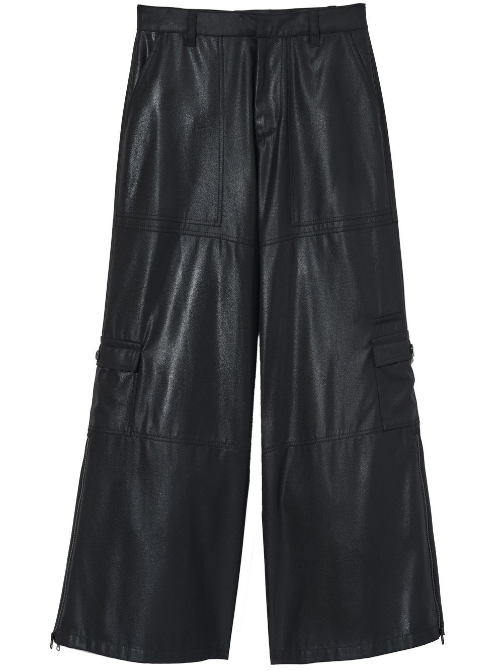 Wide-leg cargo trousers - Black