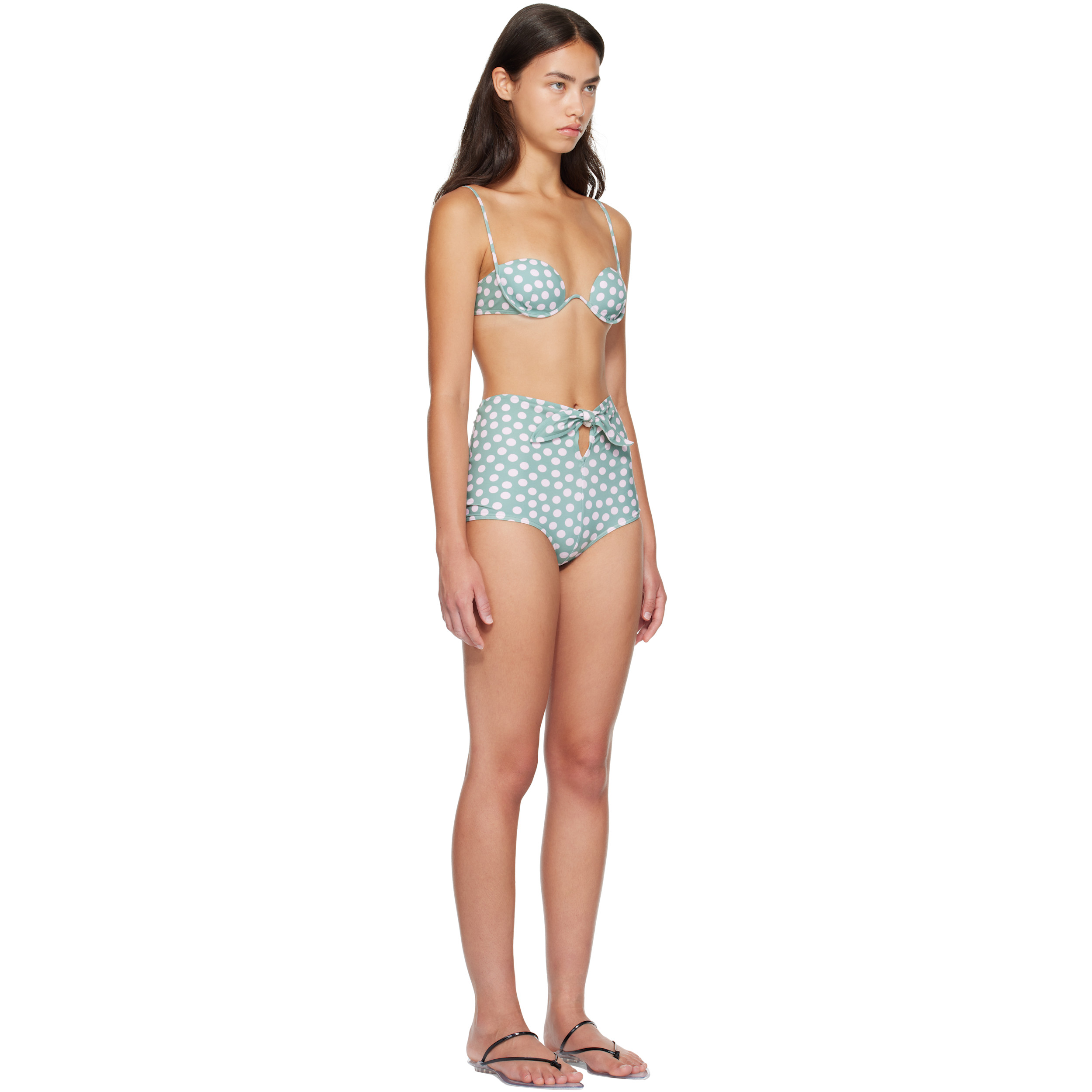 Green & Pink Polka Dot Bikini