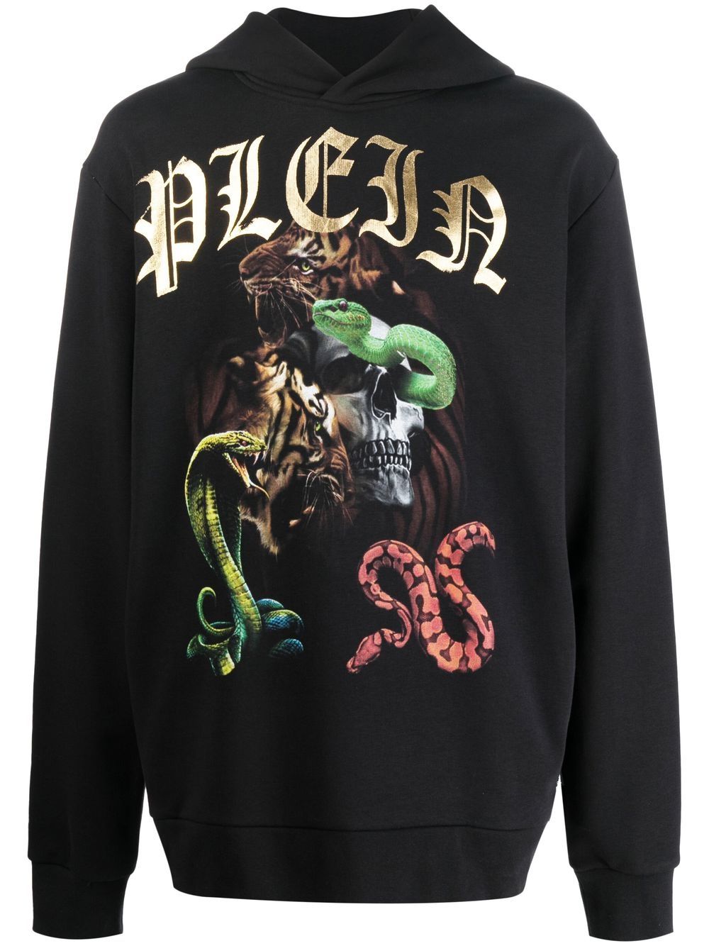 Graphic print cotton hoodie