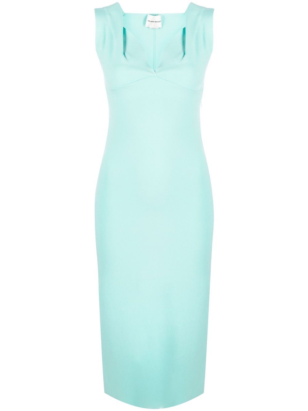 Sweetheart-neck midi dress - Blue