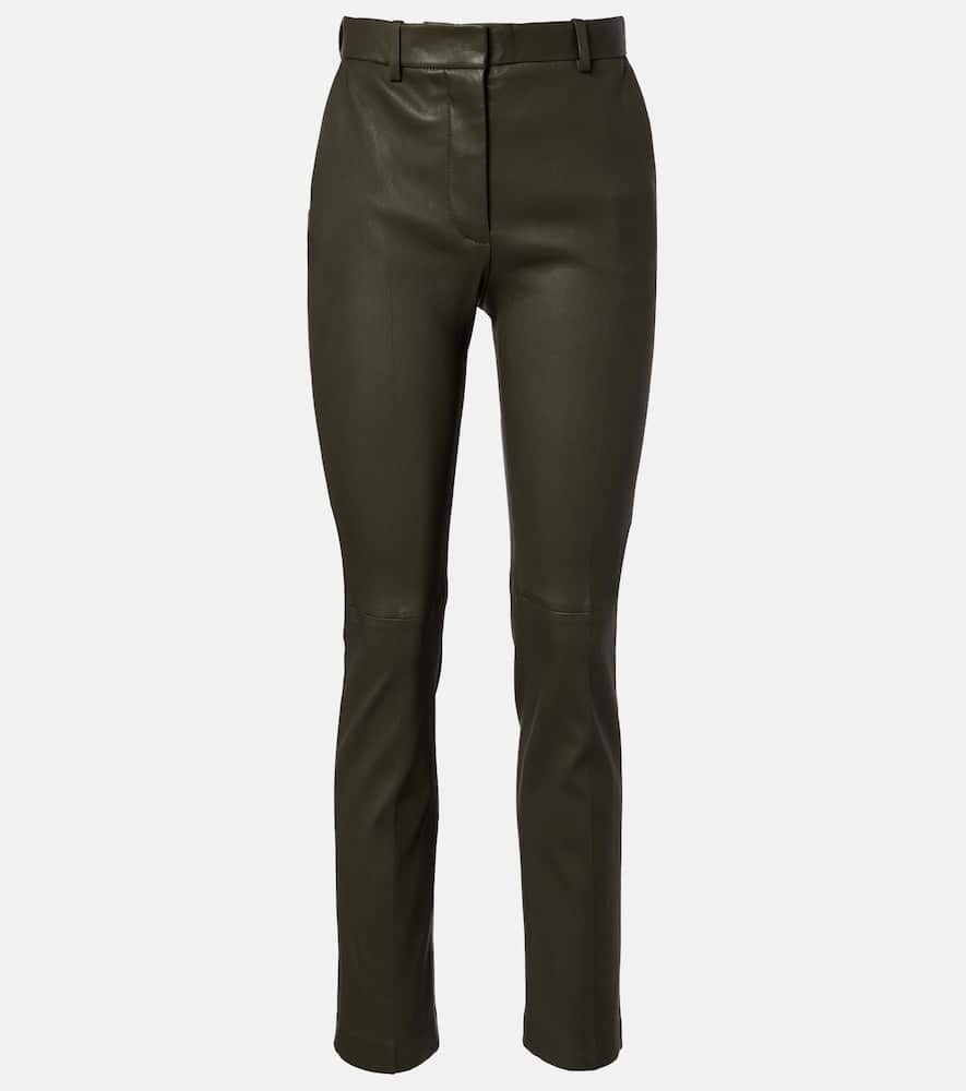Leather slim pants