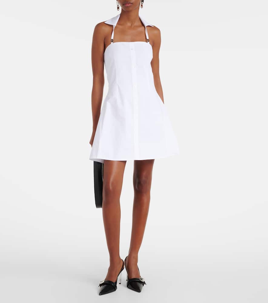 Halterneck cotton minidress