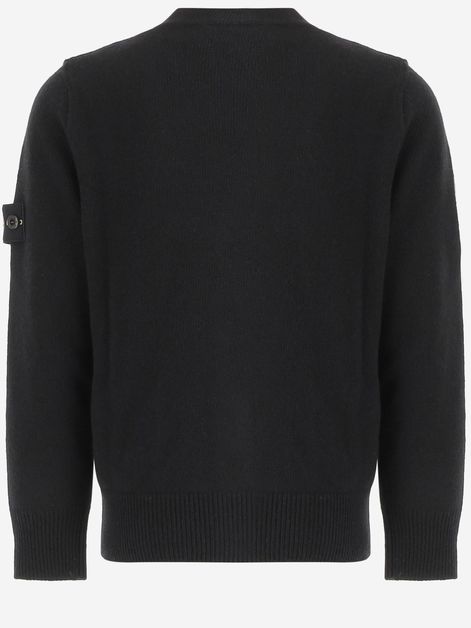 Wool-Blend Cardigan — Black