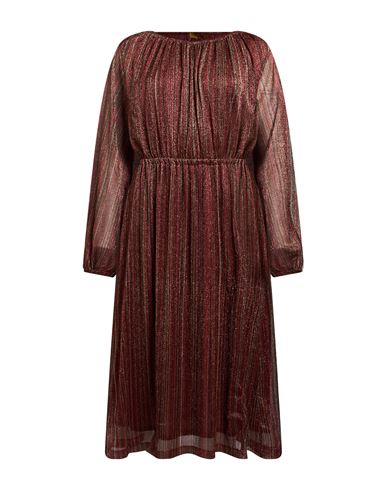 Woman Midi dress Red Size 4 Polyester, Metal fiber