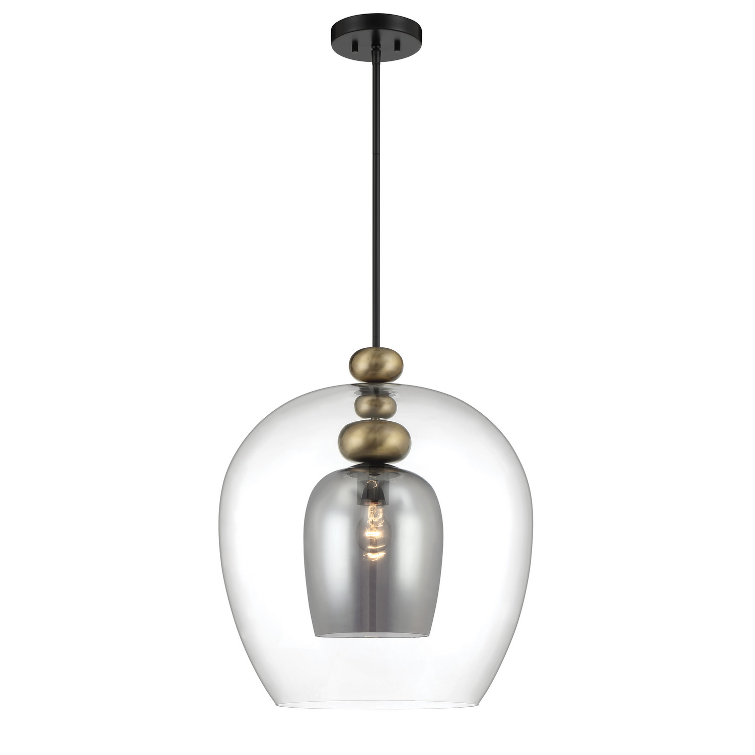 Coal And Oxidized Aged Brass Pendant from the Amesbury Collection