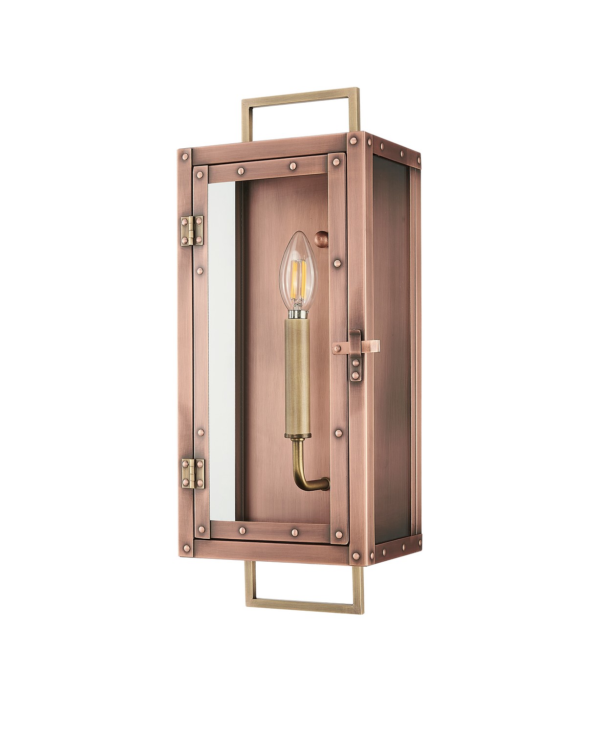 Antique Copper with Brass Wall Lantern from the Spencer Collection
