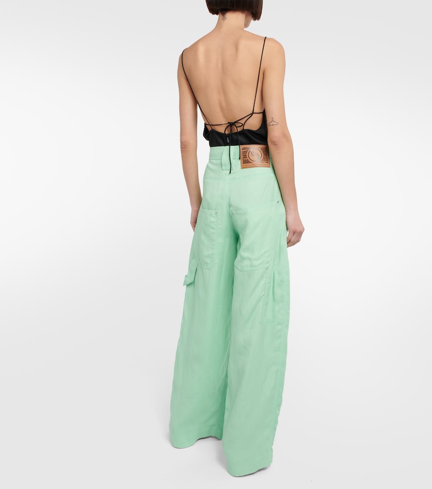 High-rise wide-leg pants
