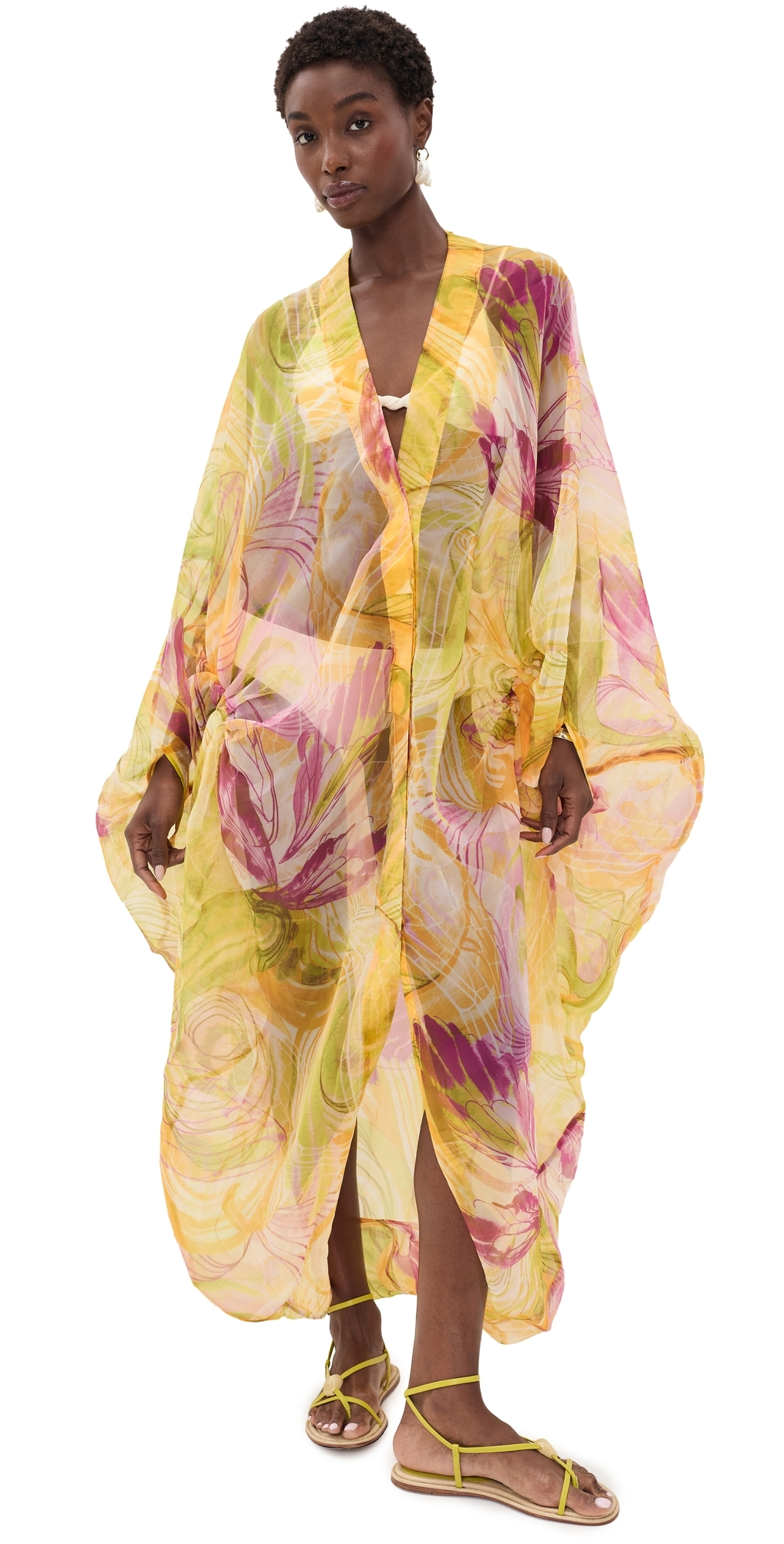 Labu Organza Robe Vibra Print One Size