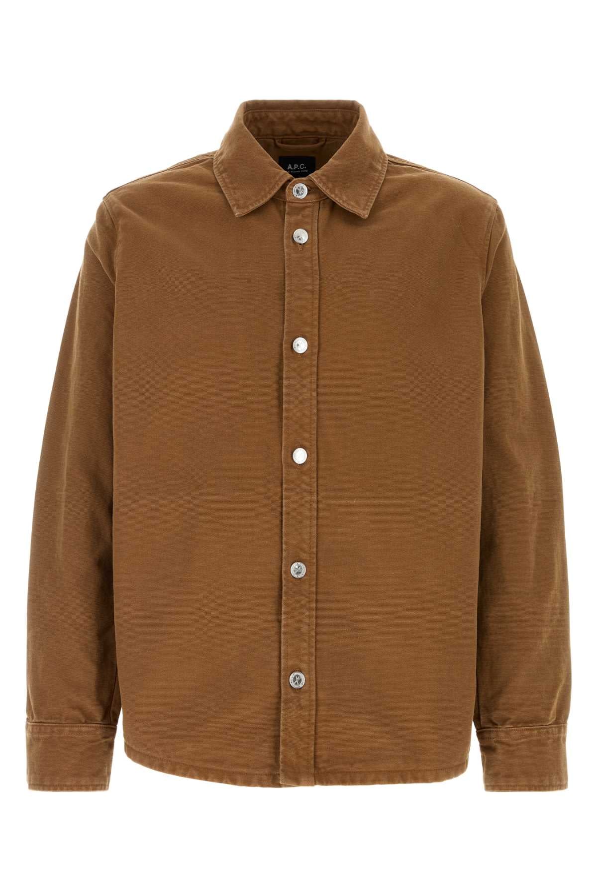 Cotton Denim Jacket — Brown