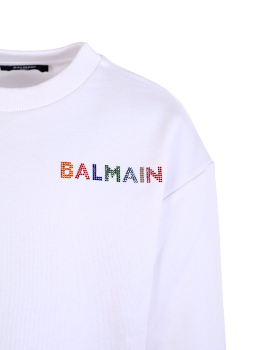 Girls White Logo Sweatshirt