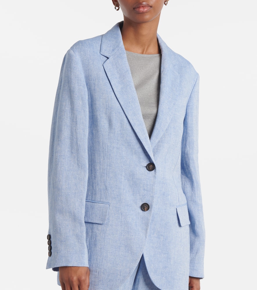 Linen-blend blazer