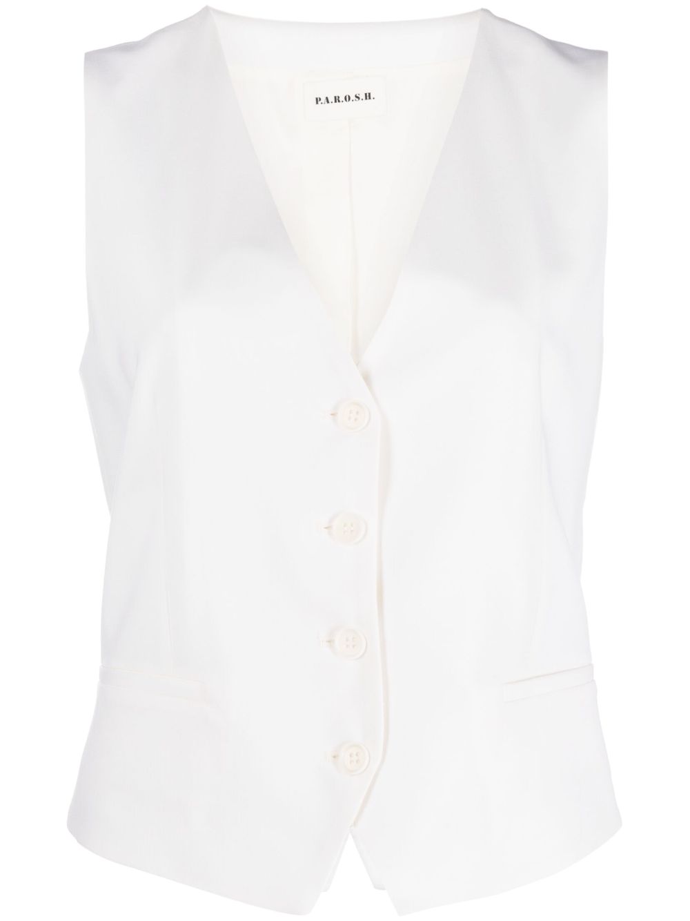 V-neck wool-blend waistcoat - Neutrals