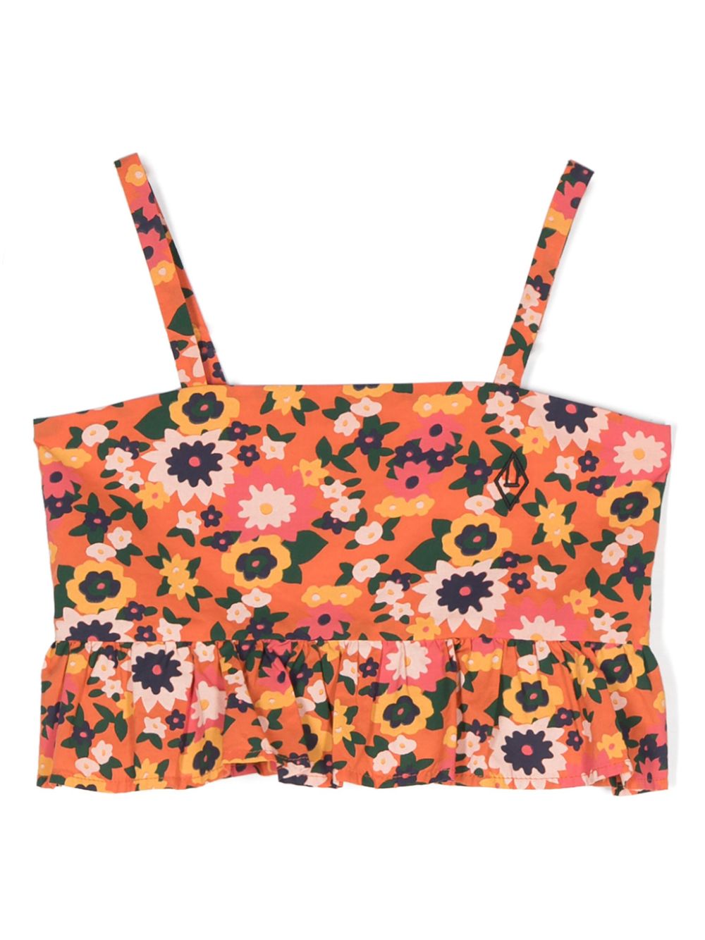 Stork floral-print tank top - Orange