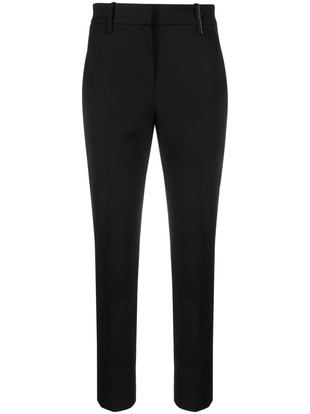 Mid-rise tapered trousers - Black