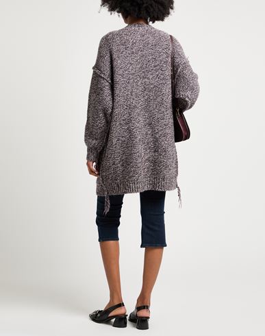 Woman Cardigan Dark purple Size L Acrylic, Alpaca wool, Wool, Viscose