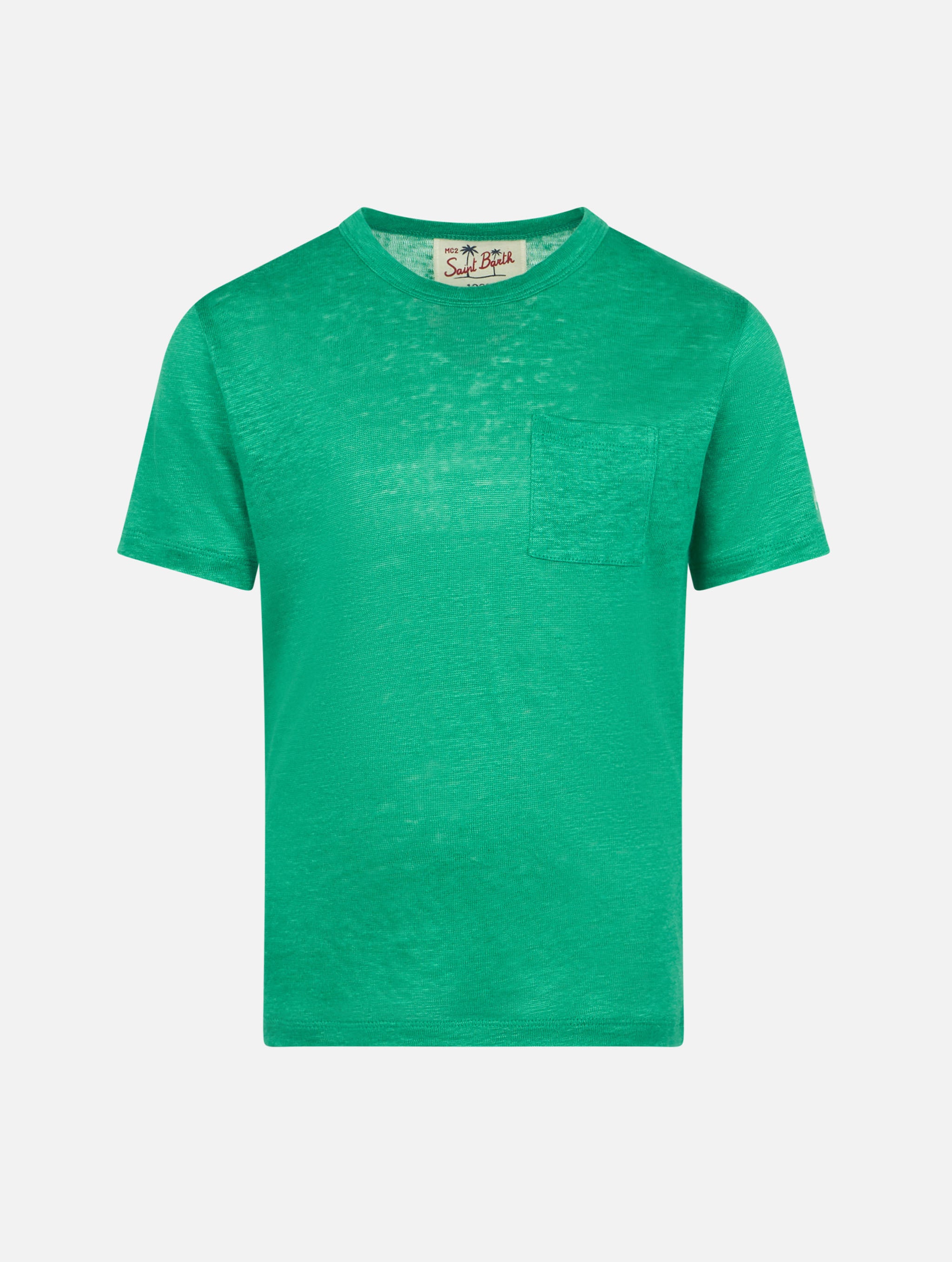Kid Green Linen Jersey T-Shirt Alex __single__