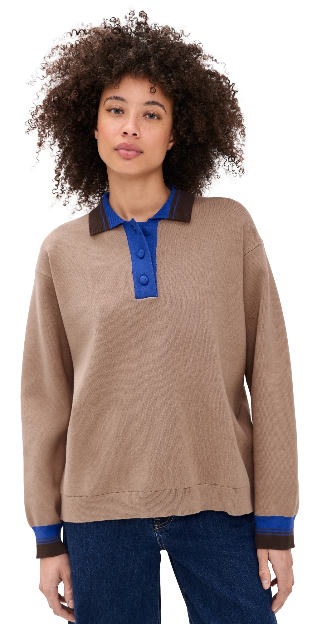 Chira Pullover Camel Blue Mix